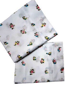 1980s Cannon Monticello Pillowcases Standard Mini Flower Print Pastel VTG USA